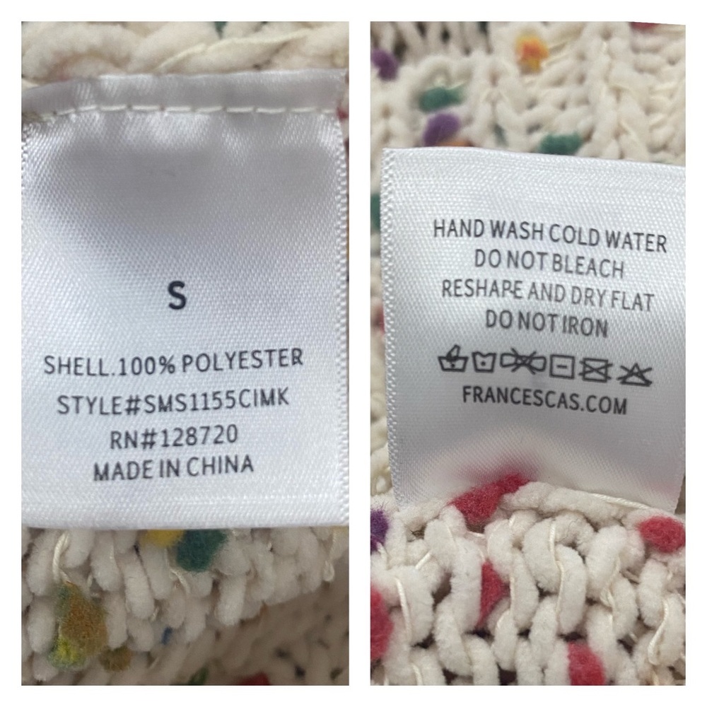 DEE ELLY Women’s Sweater Popcorn Funfetti Knit Distress Drop Shoulder Size Small - Picture 13 of 16